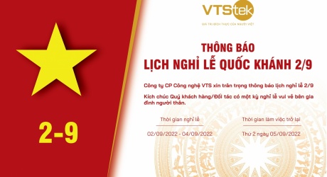 Thông báo nghỉ lễ quốc khánh 02/9/2022 